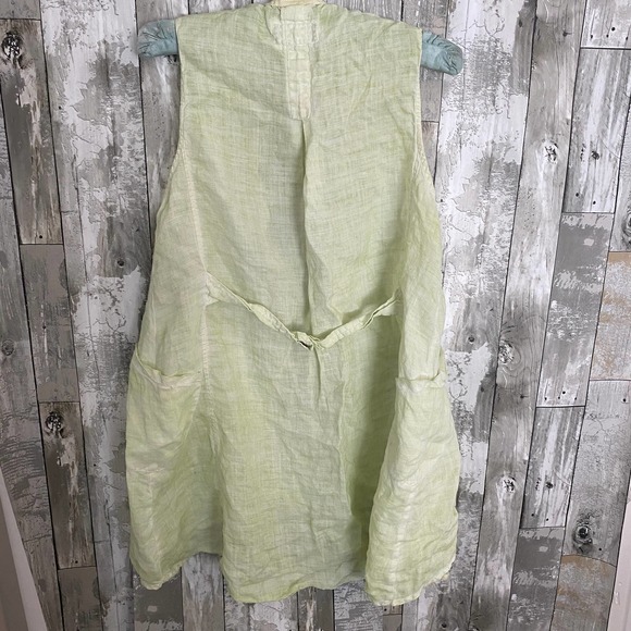 Beulah ramie green zip sleeveless top L - Picture 9 of 9